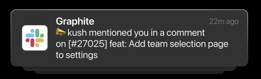Slack notification interface