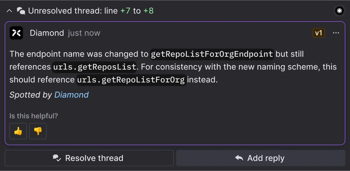 AI-powered code review interface