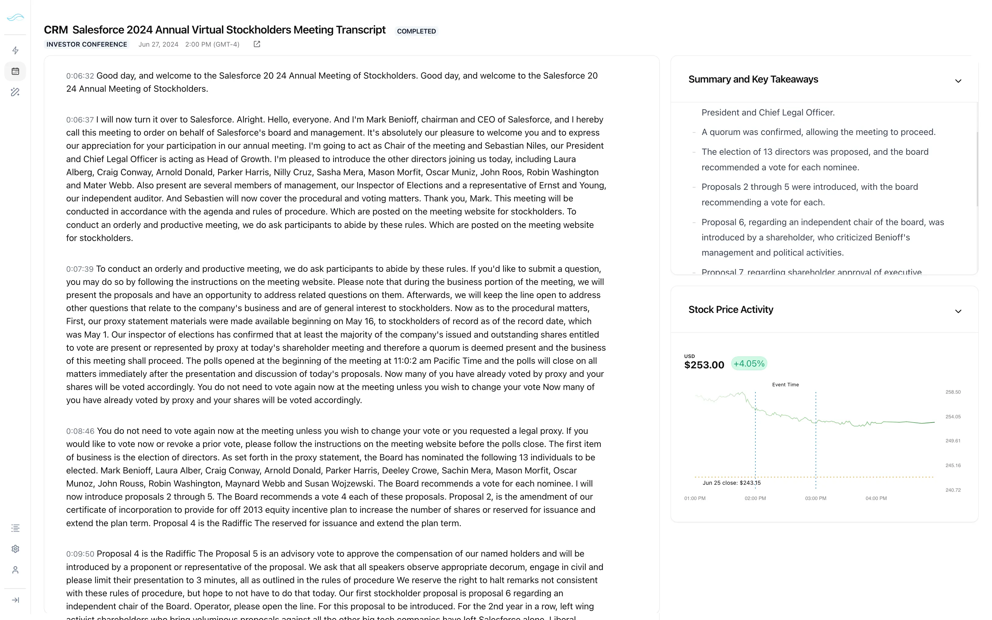 screenshot of application