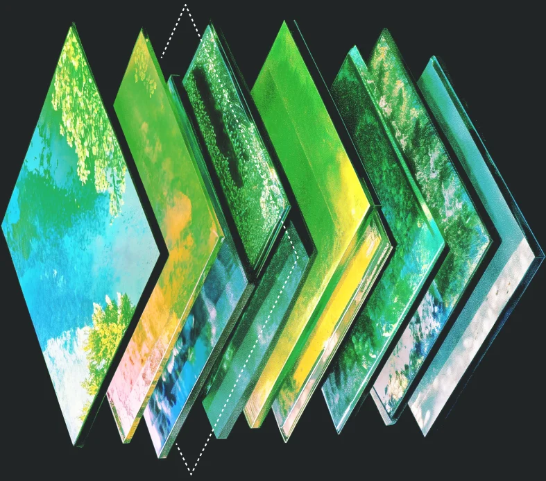 Batch processing visualization with geometric shapes