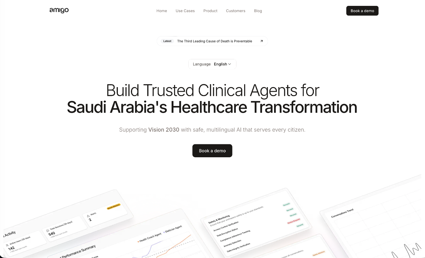 Clinical agents for Saudi Arabia healthcare landing page