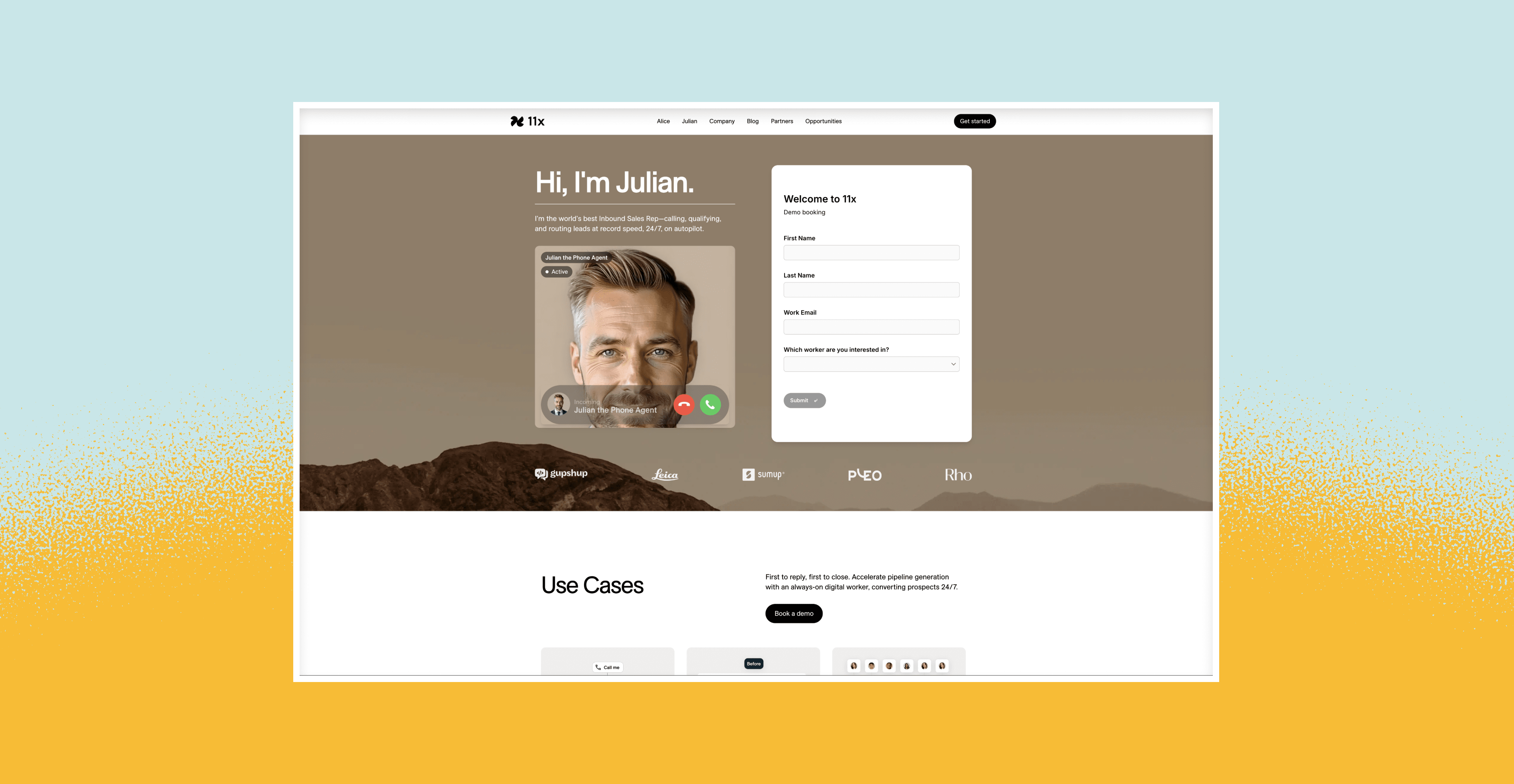 11x Landing Page Mockup