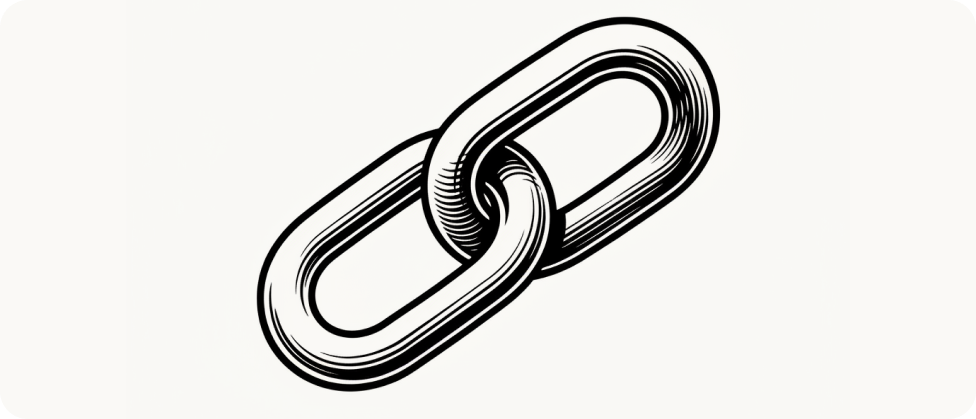 Two interlocked chain links illustration for system integration