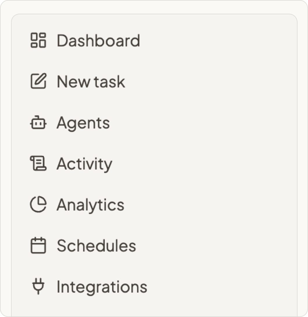 Appy.AI dashboard navigation showing Dashboard, Agents, Schedules, Integrations and more