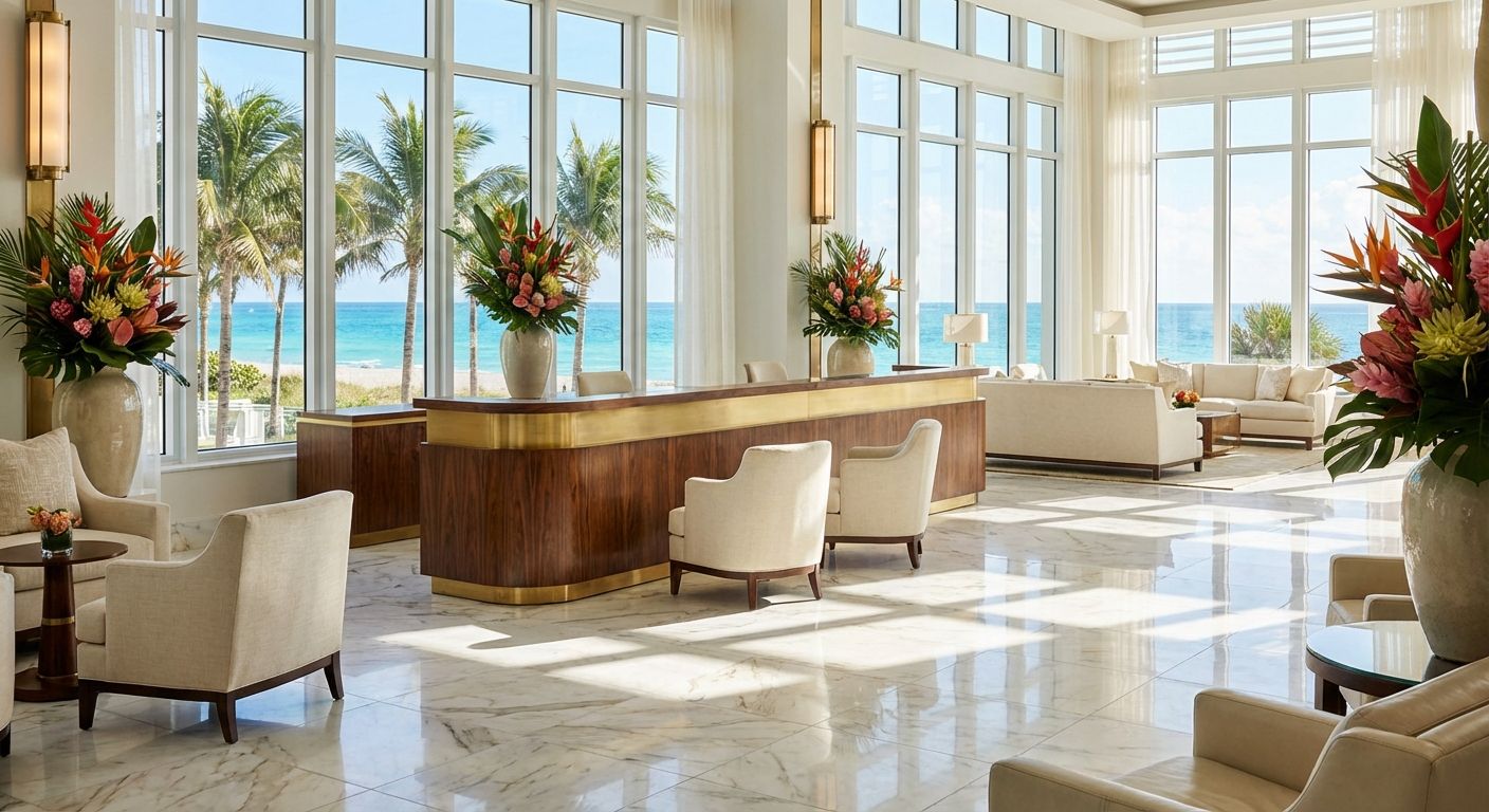 Elegant corporate party venue with professional setup