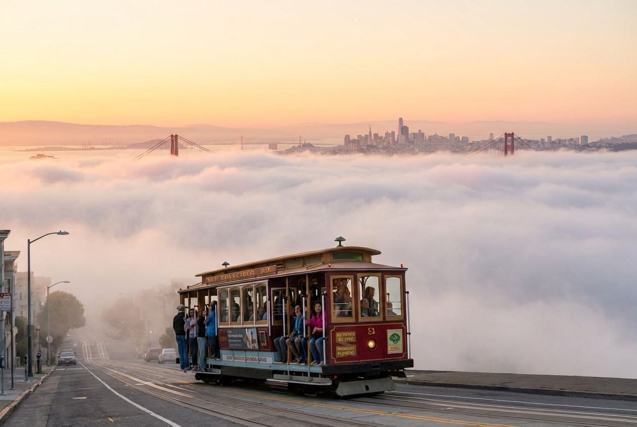 Sf Cable Car Cityscape