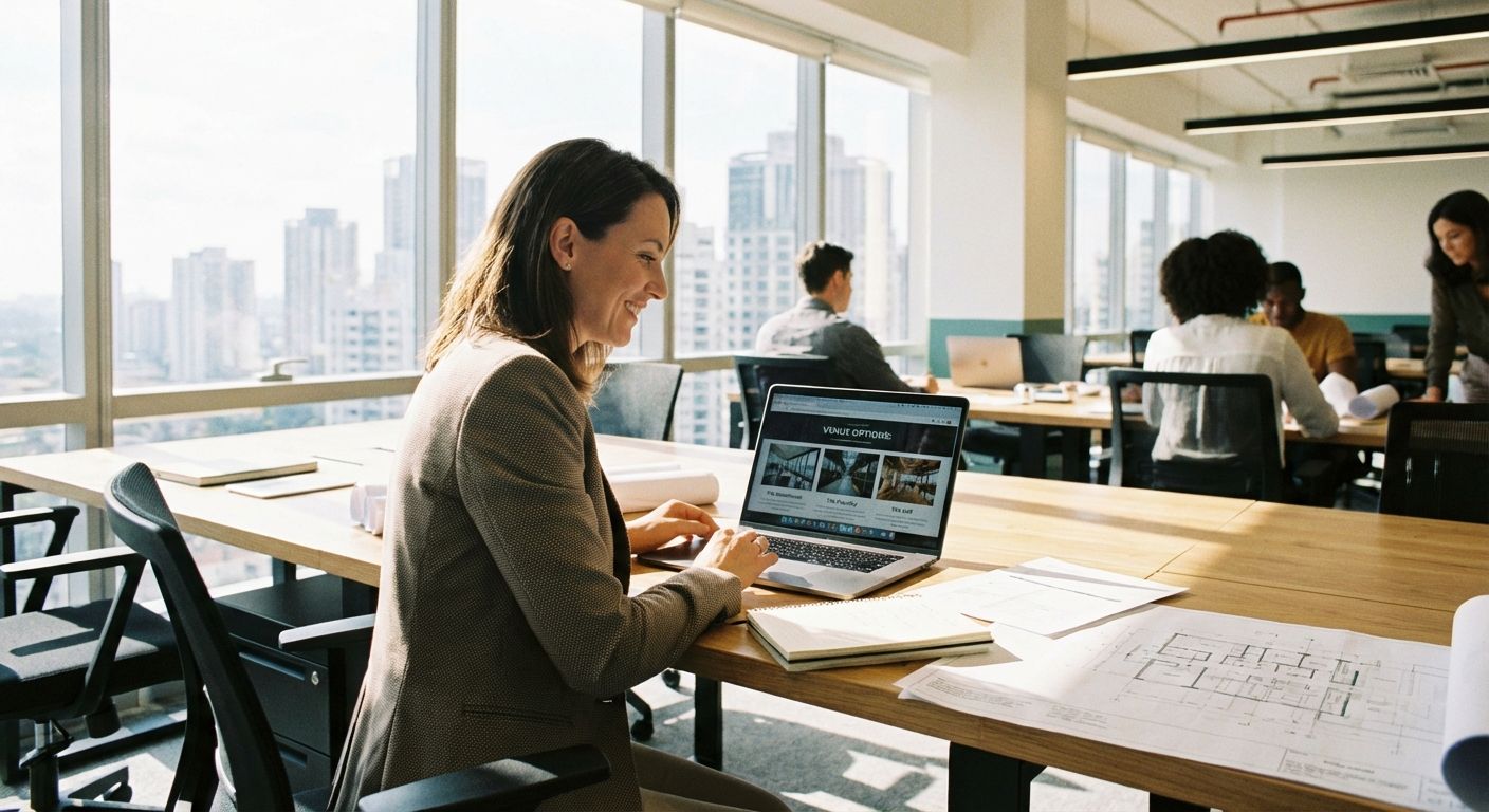 Dedicated offsite event planning specialist on a call