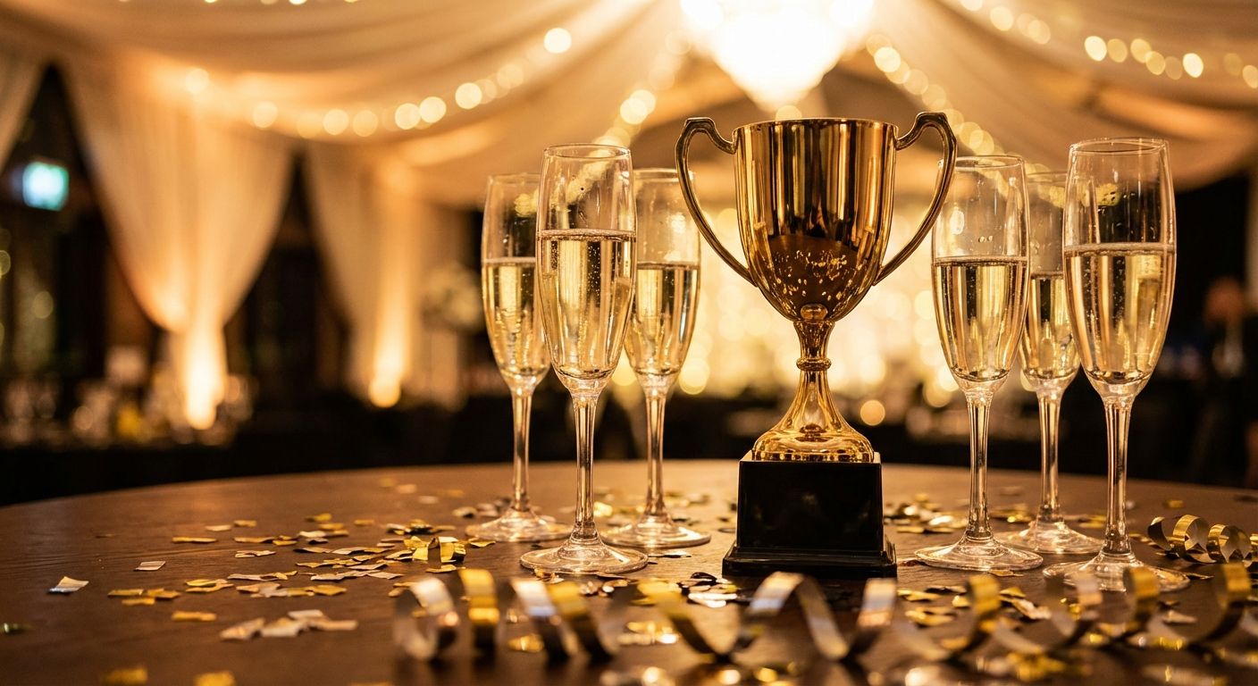 Corporate event planning team reviewing proposals