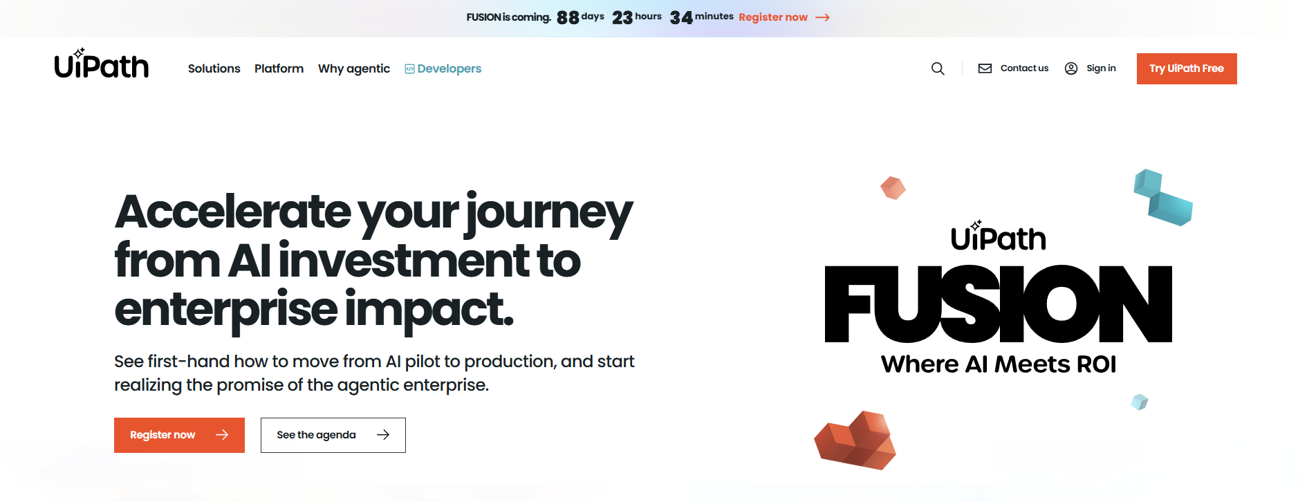 UiPath homepage - Accelerate your journey from AI investment to enterprise impact