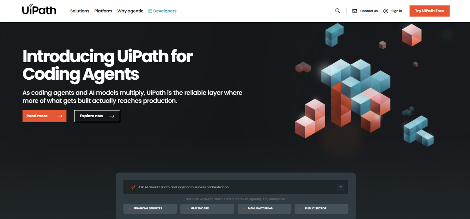UiPath homepage