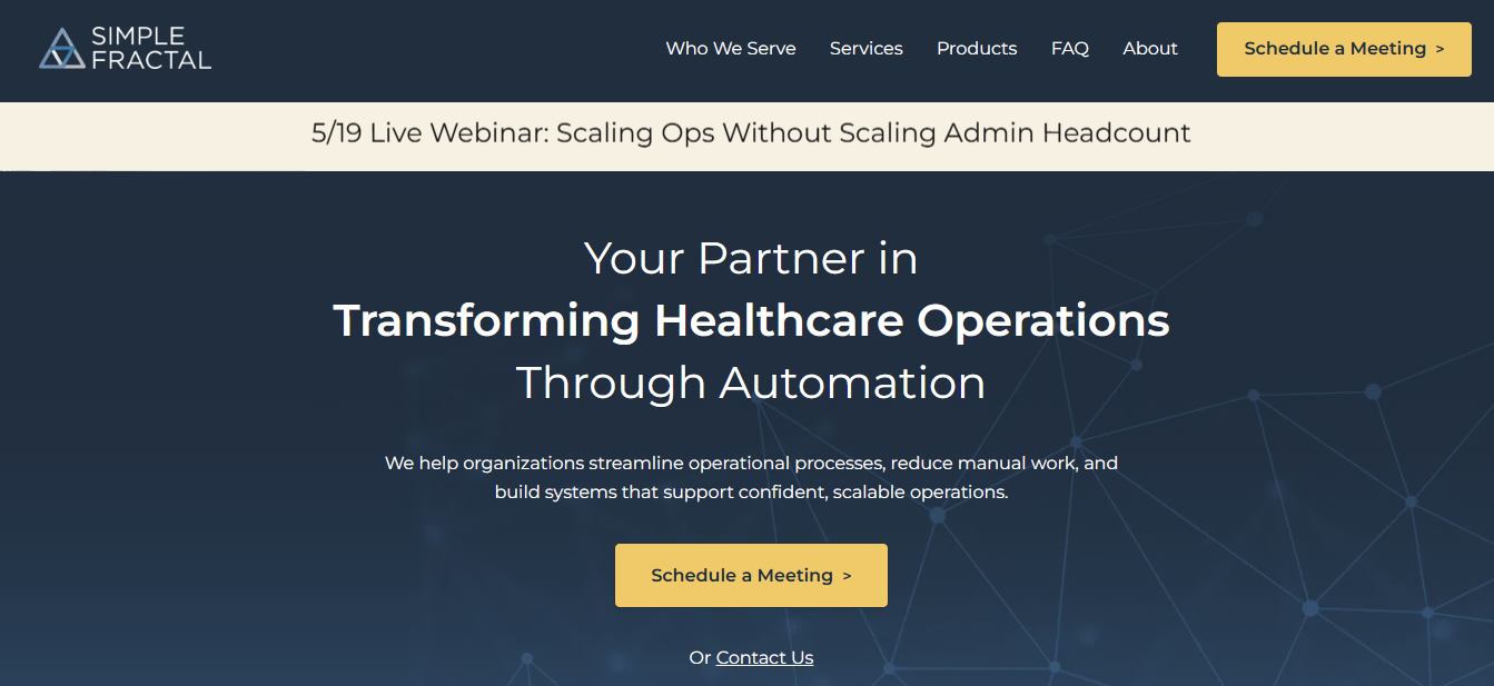 Simple Fractal homepage - Your Partner in Transforming Healthcare Operations Through Automation