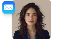 Person with email interface