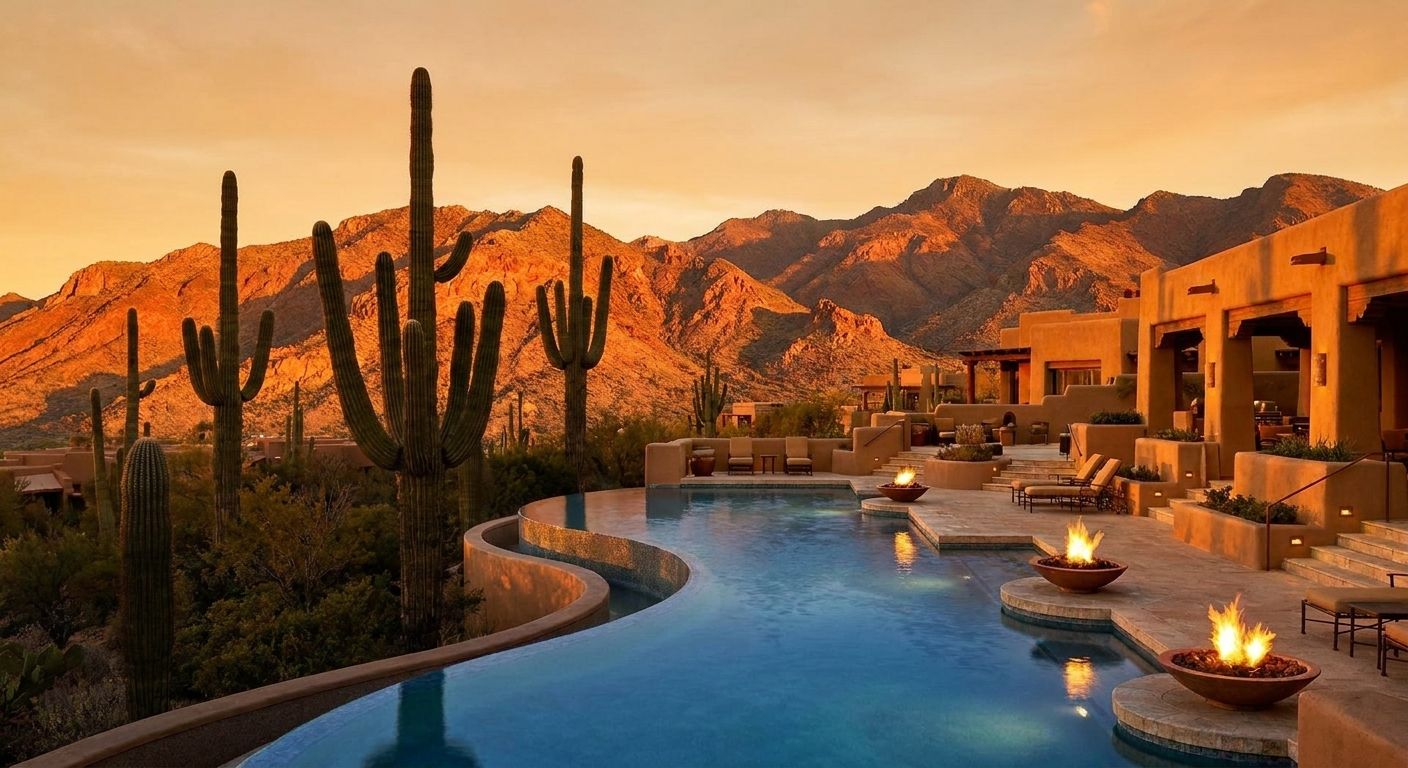 Four Seasons Scottsdale at Troon North desert resort with saguaro cactus