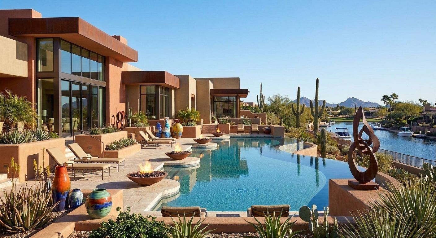 Andaz Scottsdale resort private bungalow pool with modern desert design and art installations