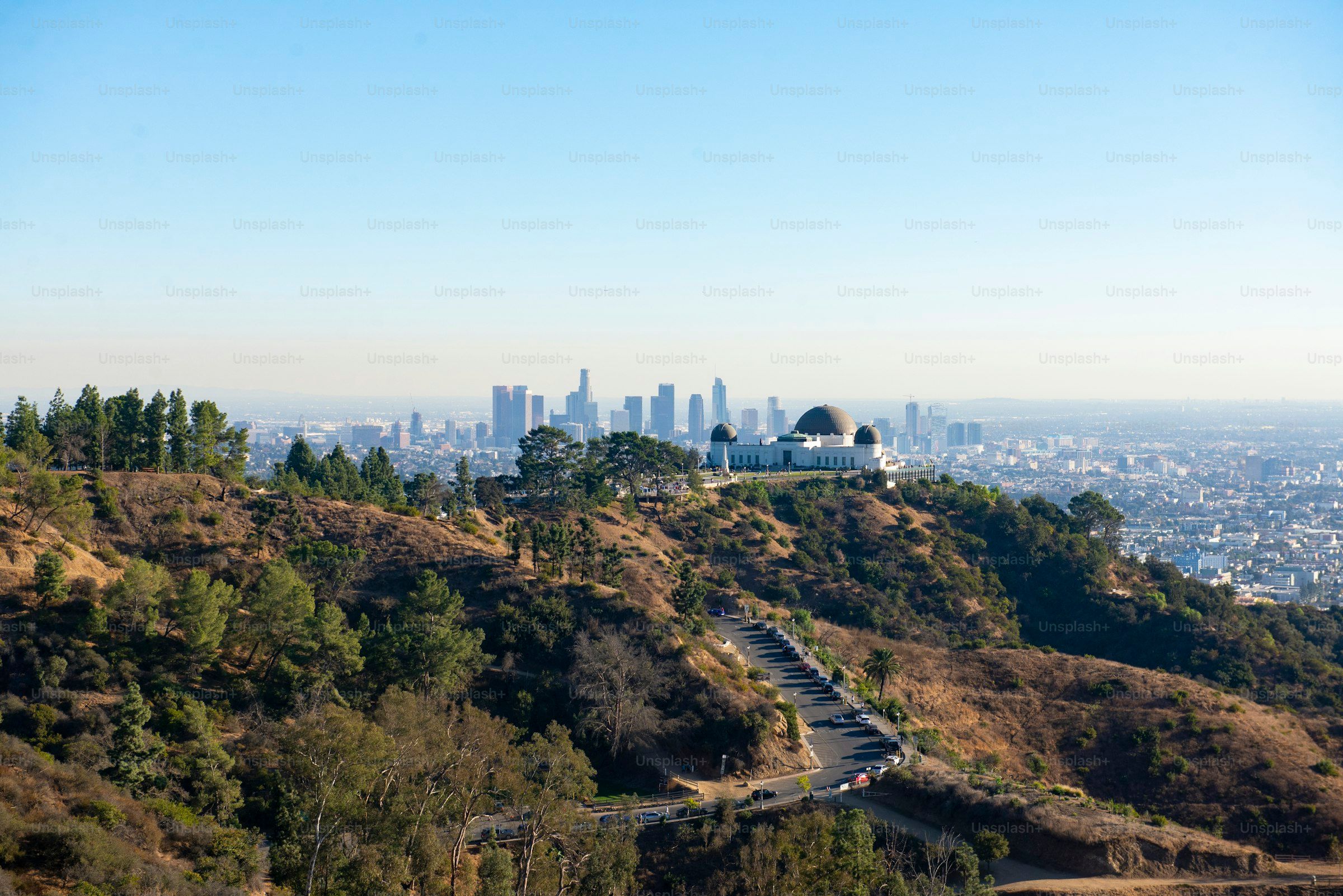 Griffith Observatory overlooking the Los Angeles skyline