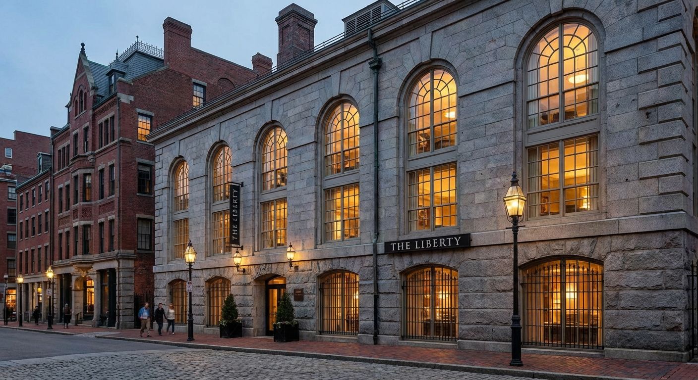 Liberty Hotel Boston Victorian architecture exterior on Charles Street near Beacon Hill