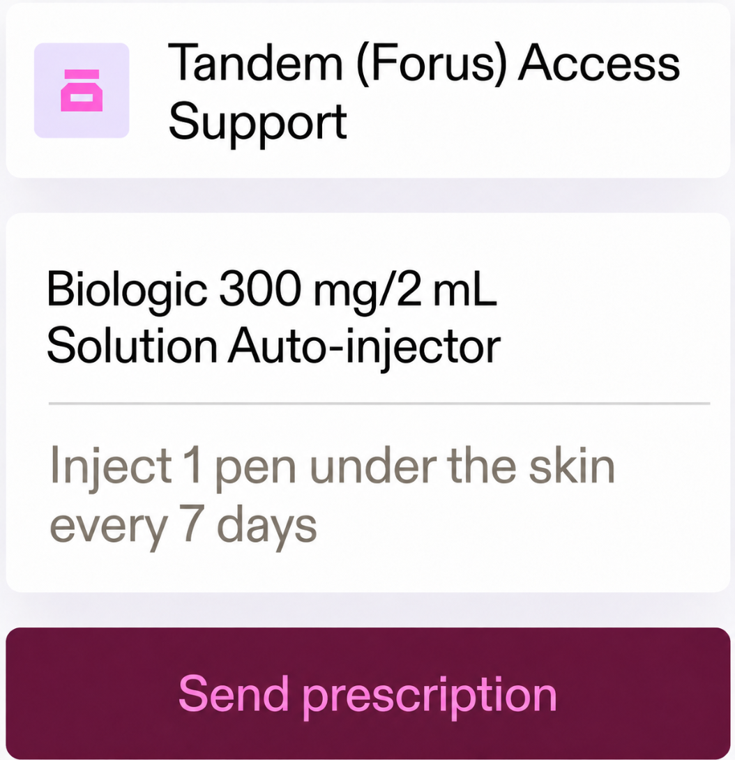 Biologic prescription in Forus