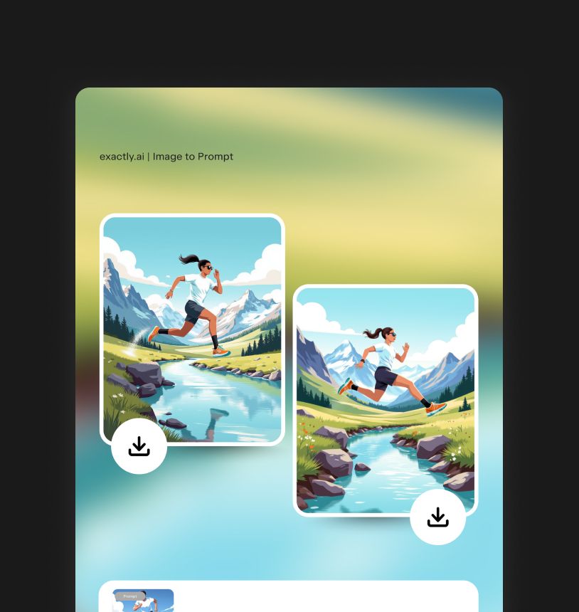 Runner illustration in a mountain landscape