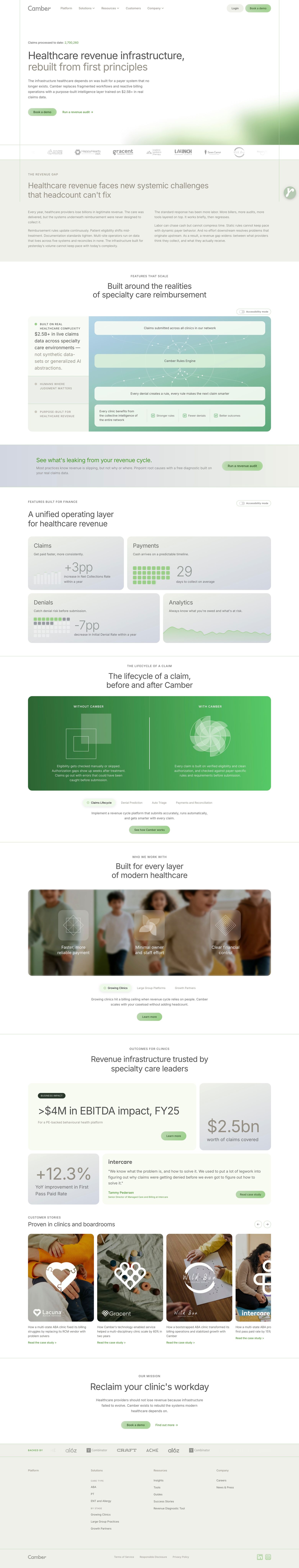 Camber Health website