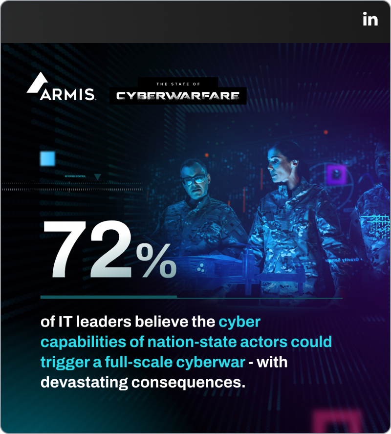 Armis - 72% of IT leaders believe cyber capabilities of nation-state actors could trigger a full-scale cyberwar