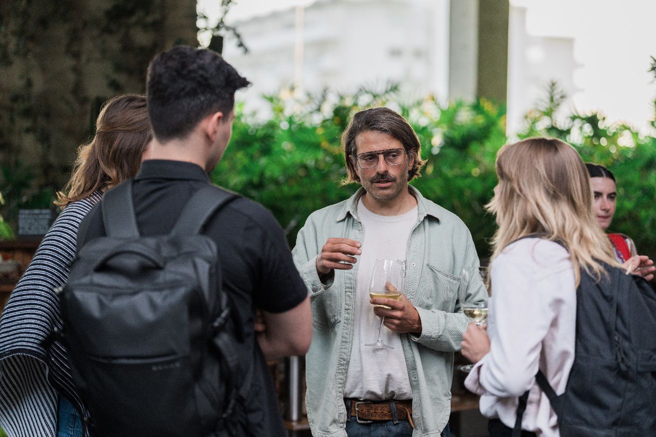 Airtable community members connecting at an outdoor event