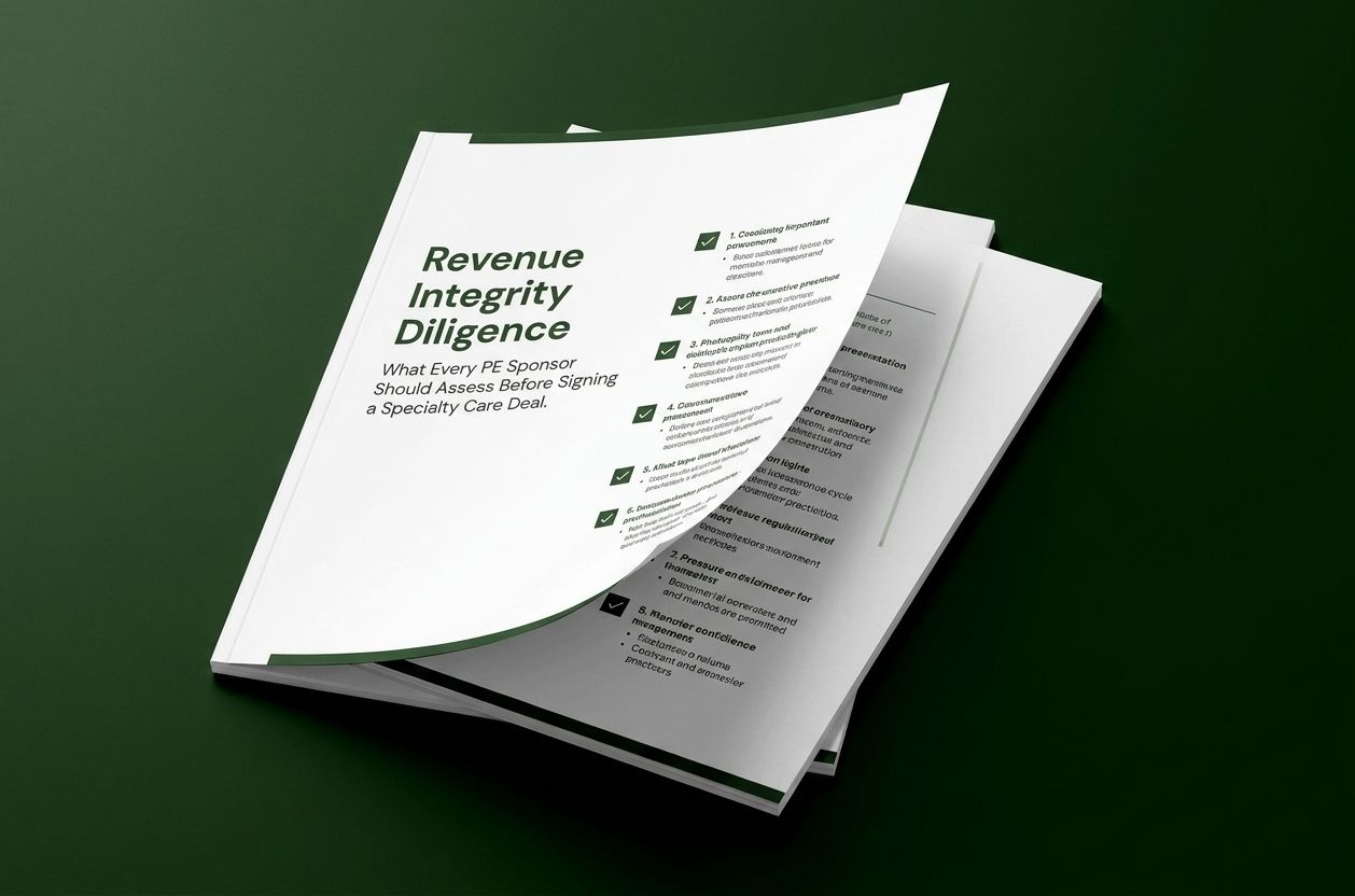Revenue Integrity Diligence: What Every PE Sponsor Should Assess Before Signing a Specialty Care Deal