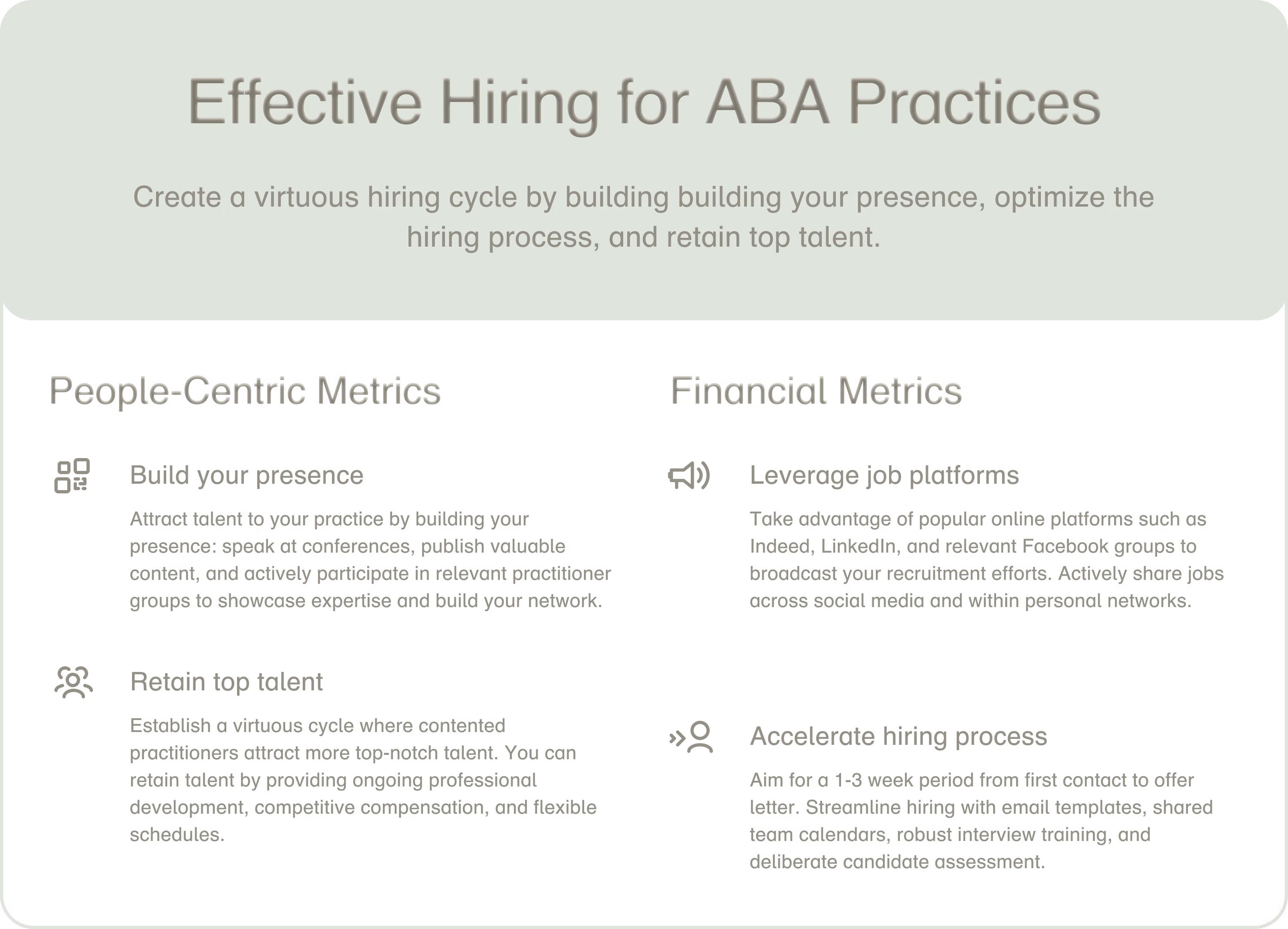 Effective Hiring for ABA Practices overview