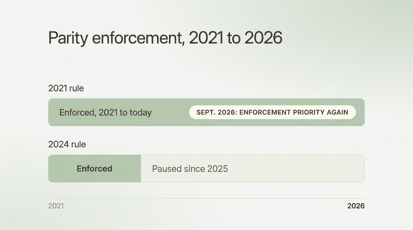 SUD Clinics: Federal Regulators Reopened Parity Enforcement on Sept. 8, 2026