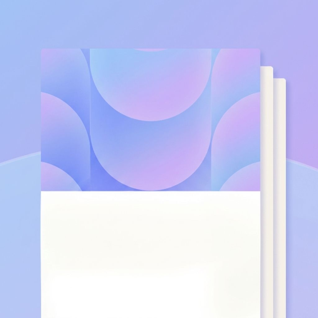 Abstract pastel blue and purple report cover with layered circular gradient design