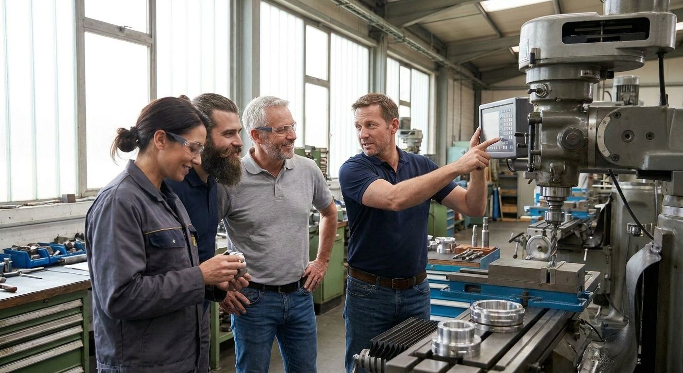 Experienced manufacturing professionals in a workplace setting