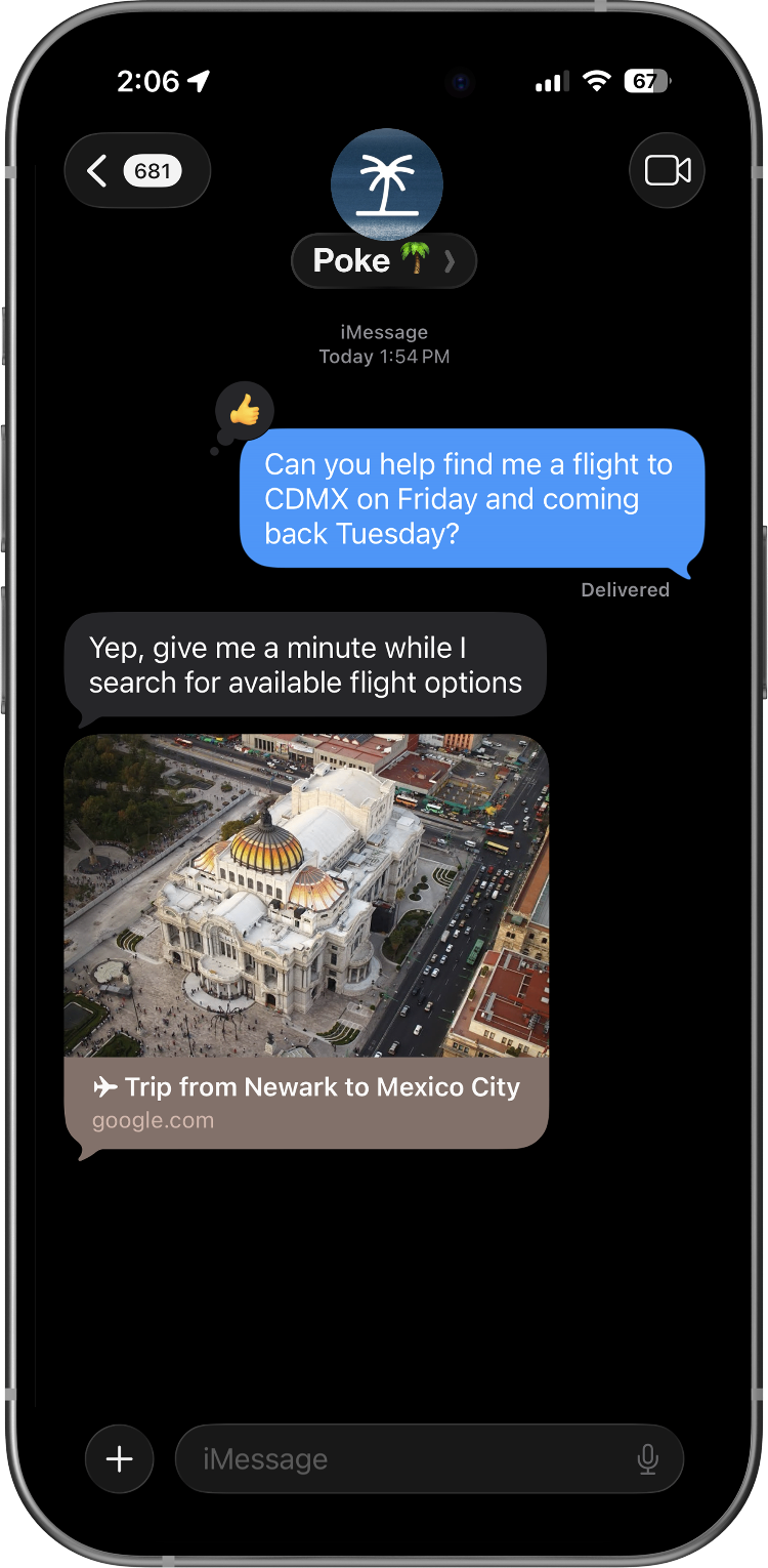Iphone Poke iMessage conversation