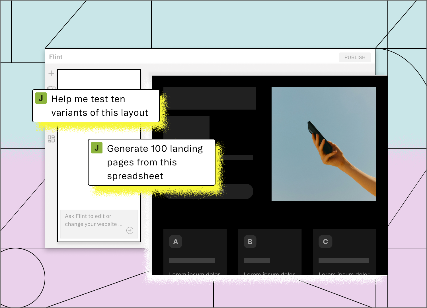 Content upload interface mockup
