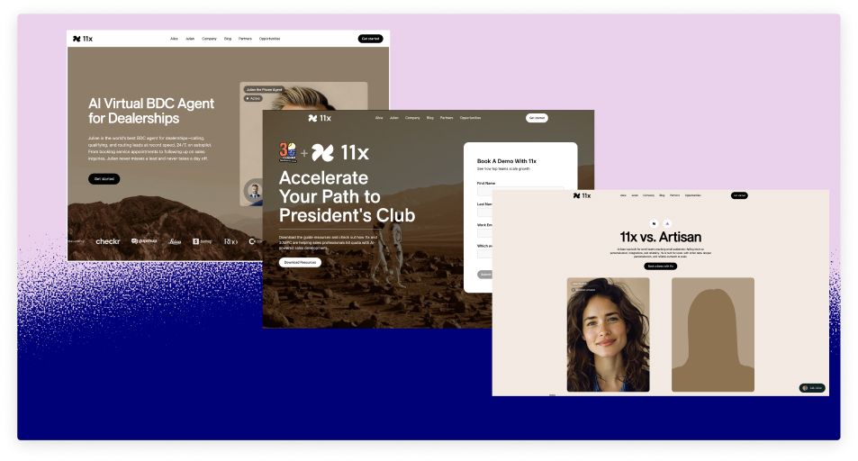 Landing pages built with Flint