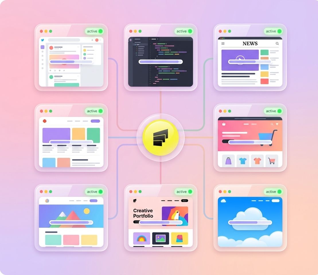 Parallel browser sessions running simultaneously