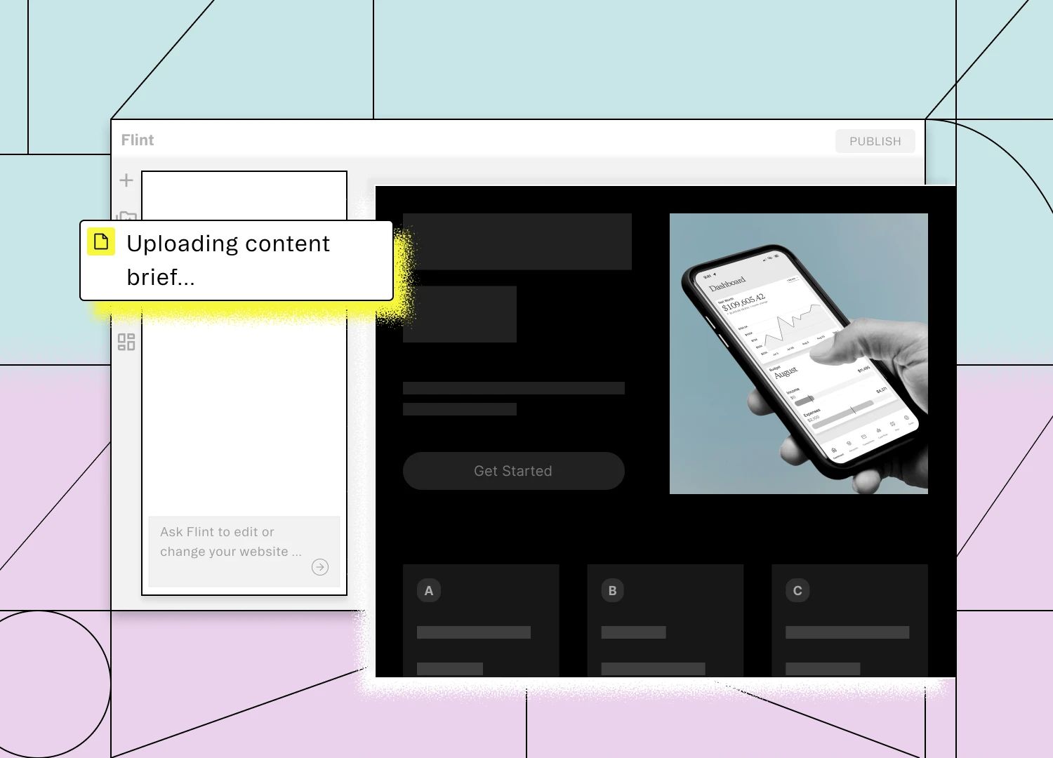 Content upload interface mockup