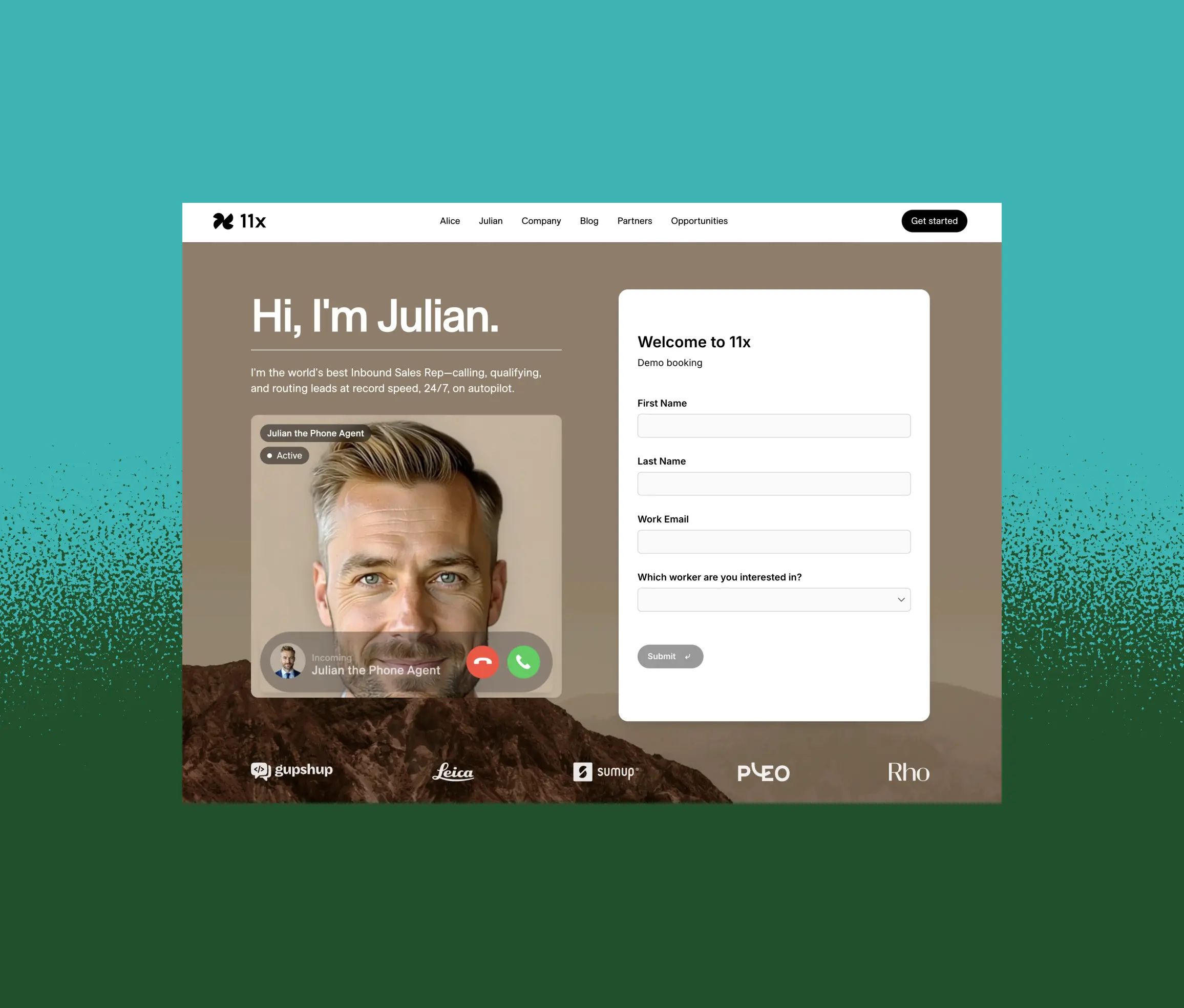 11x Landing Page Mockup