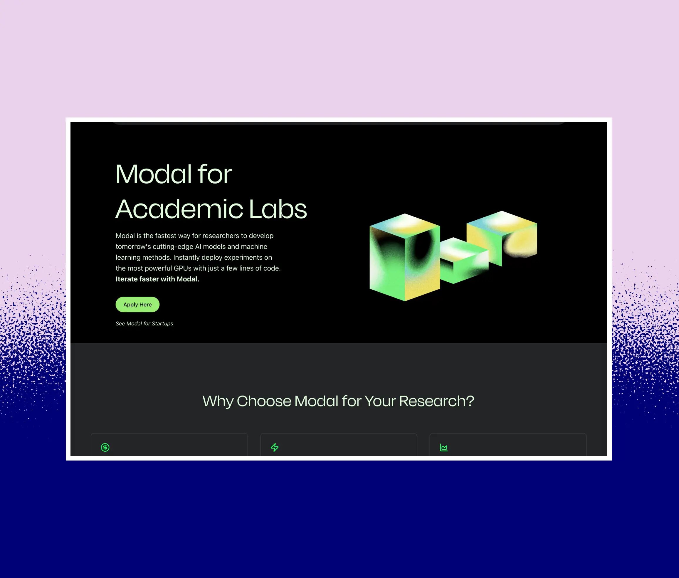 Modal Landing Page Mockup