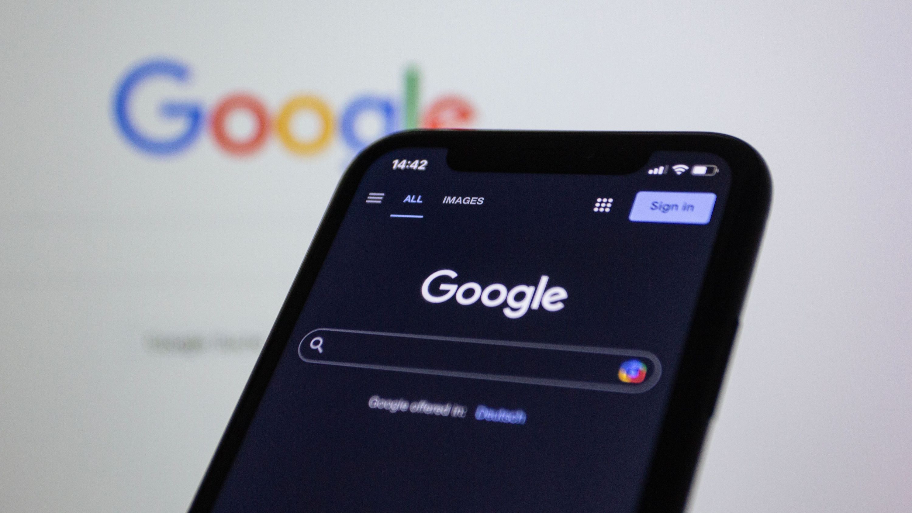 Google search displayed on a smartphone