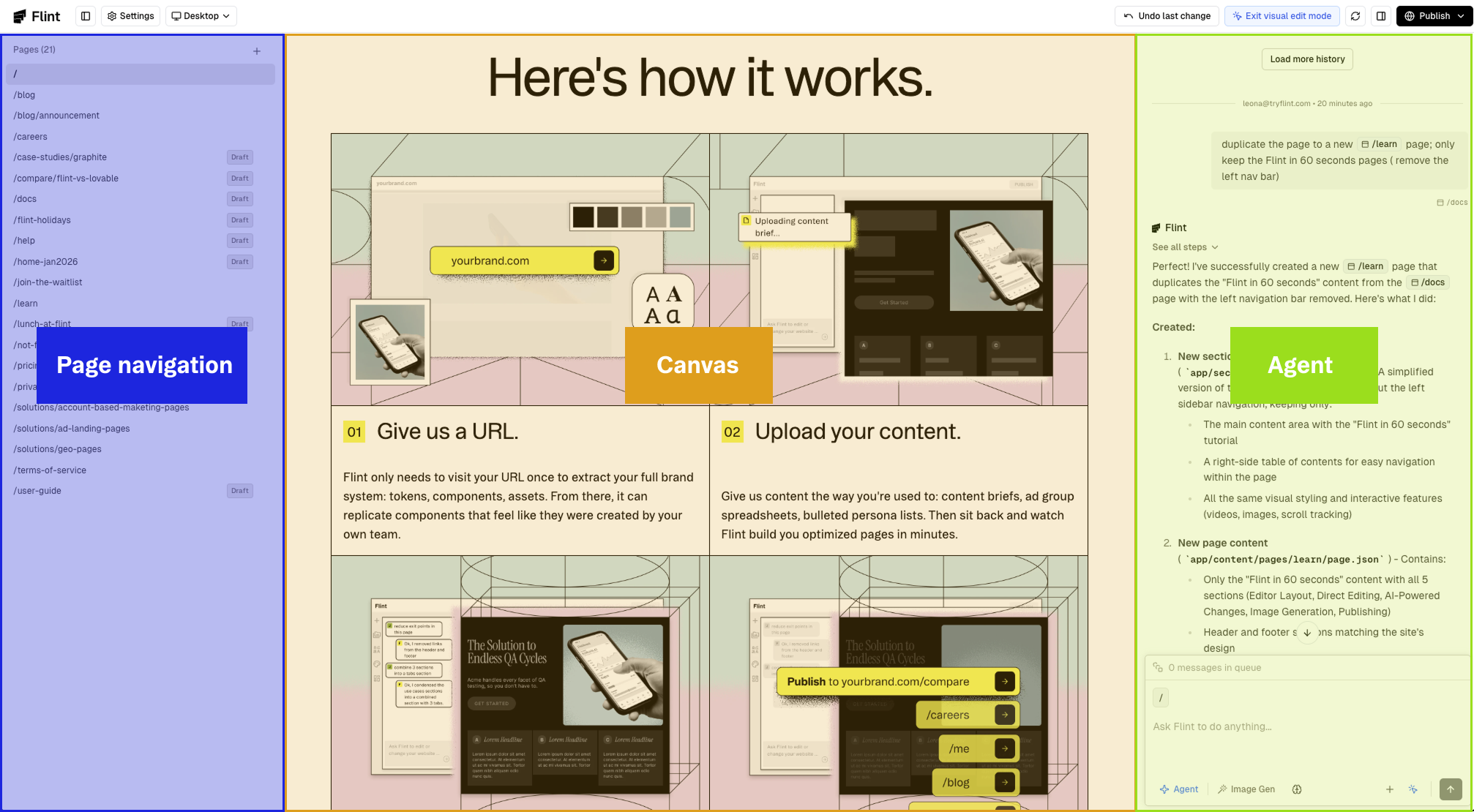 Flint editor workflow