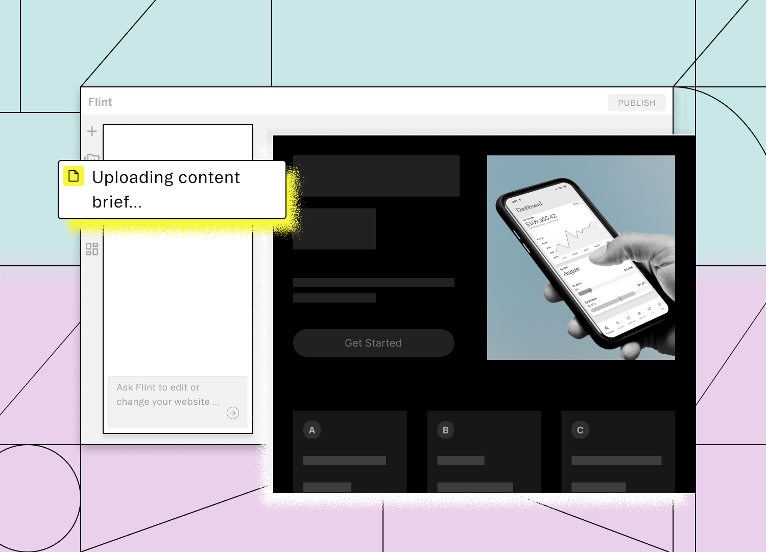 Content upload interface mockup