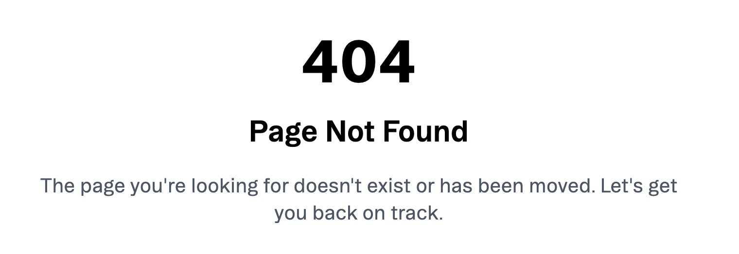 404 Page Not Found error message