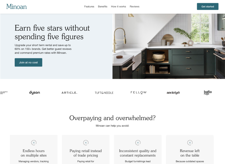 Minoan home renovation landing page